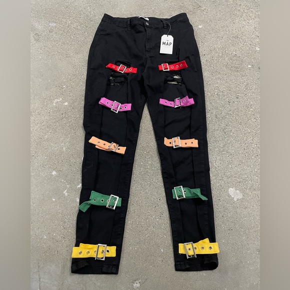 NWT The M.A.P. Most Attractive People Rainbow Buckle Jeans size 17 1X Lady Gaga - Picture 2 of 12